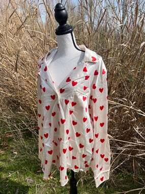 Show Me Your Mumu Classic PJ Pajama Set in Heart Print Satin